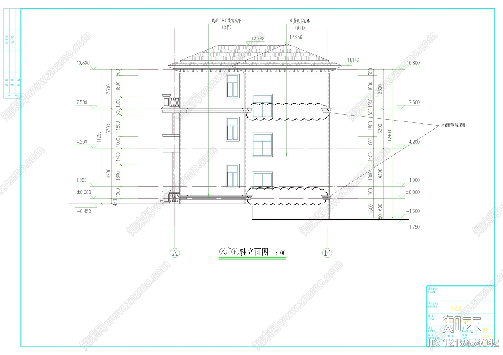 别墅建筑cad施工图下载【ID:1218454042】