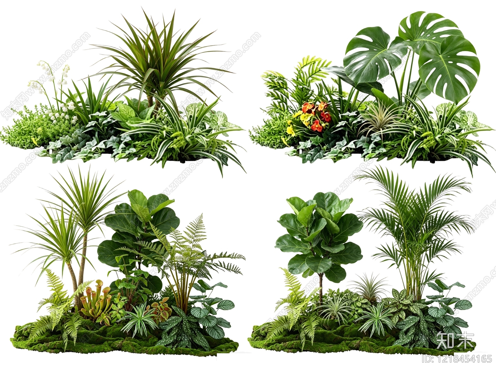 热带植物景观花境SU模型草图