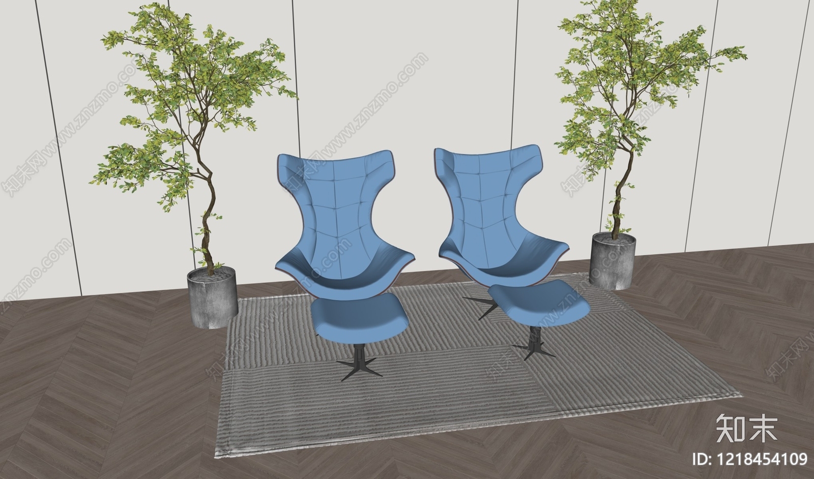 现代简约休闲椅SU模型下载【ID:1218454109】
