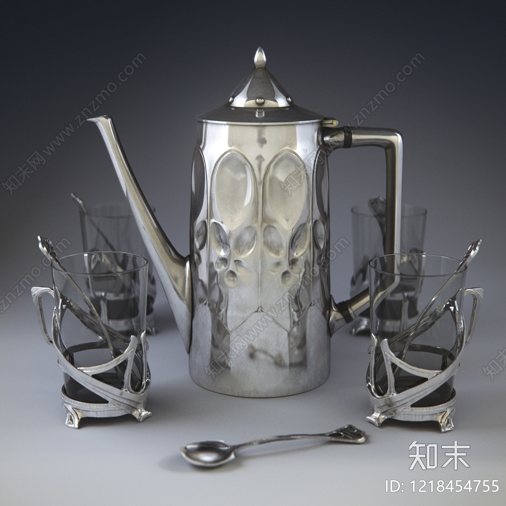 新艺术运动餐具3D模型下载【ID:1218454755】