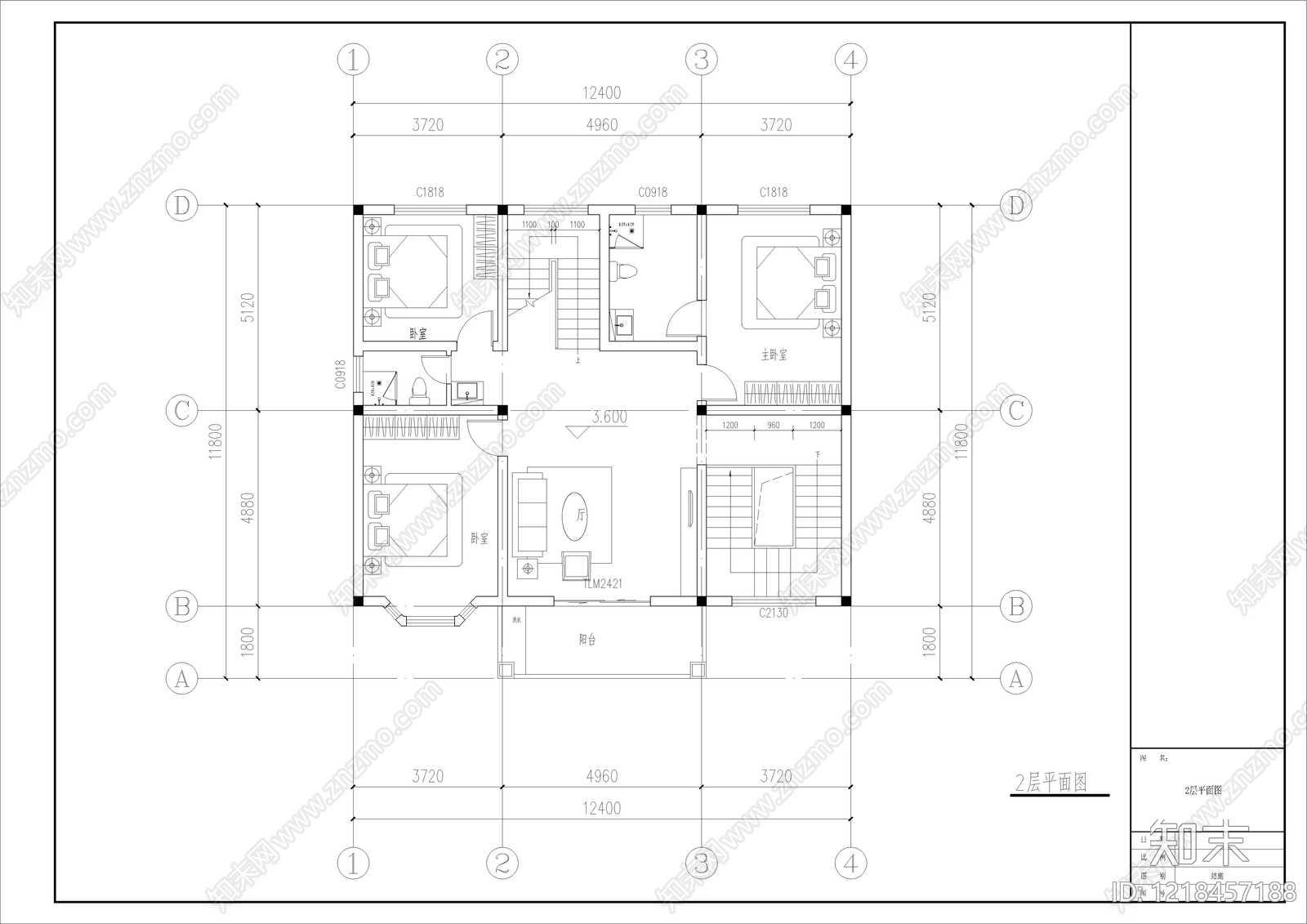 别墅建筑cad施工图下载【ID:1218457188】