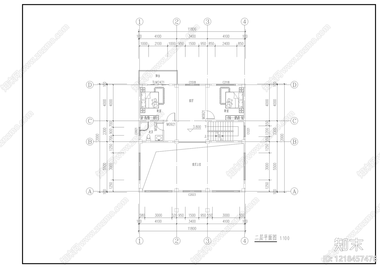 别墅建筑cad施工图下载【ID:1218457476】