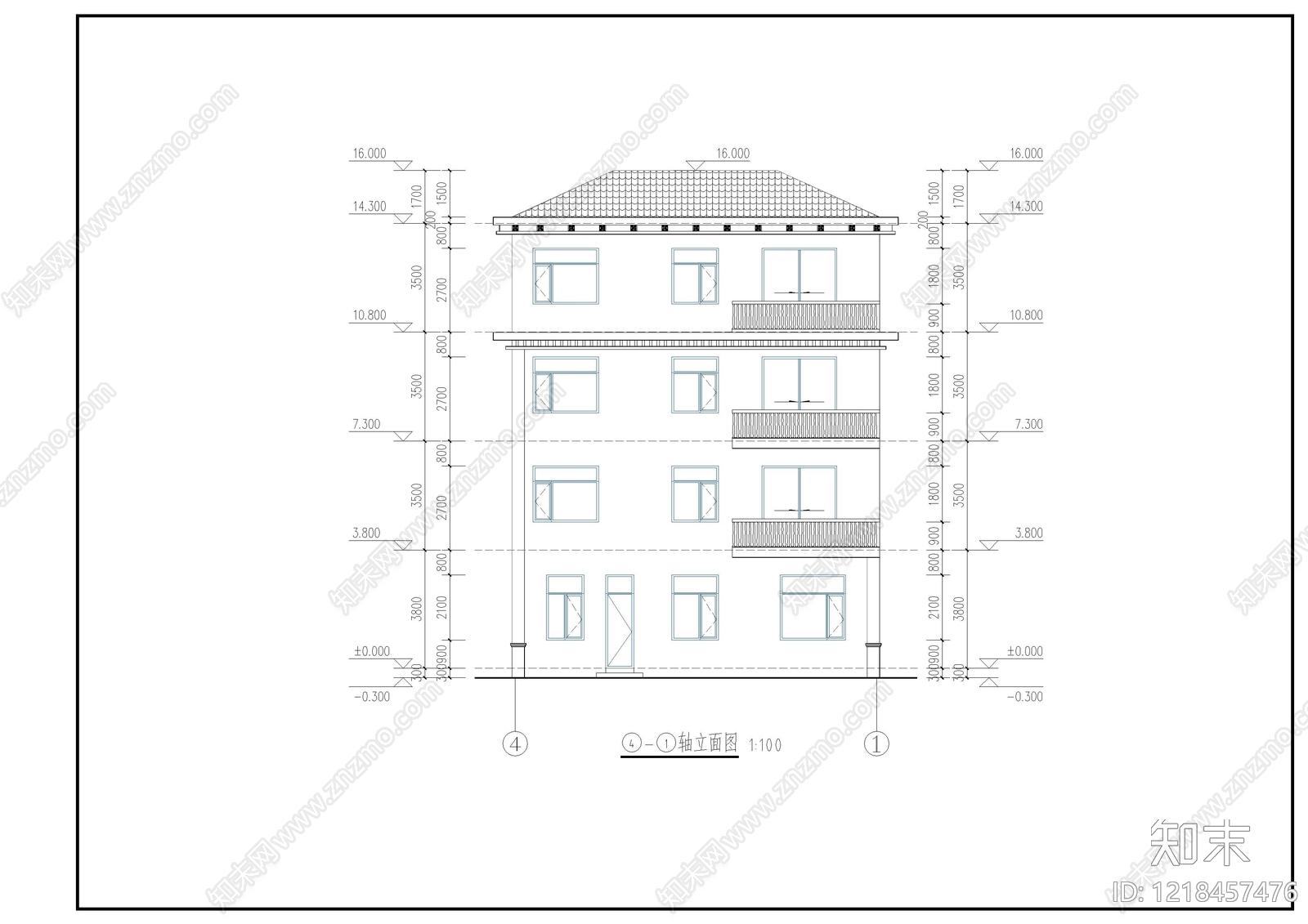 别墅建筑cad施工图下载【ID:1218457476】