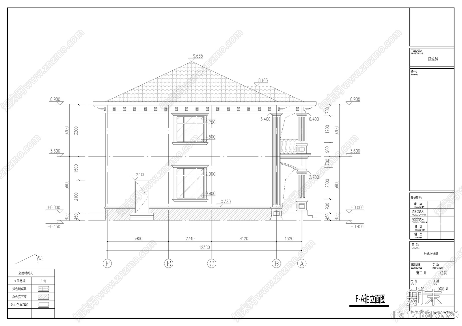 别墅建筑cad施工图下载【ID:1218458320】