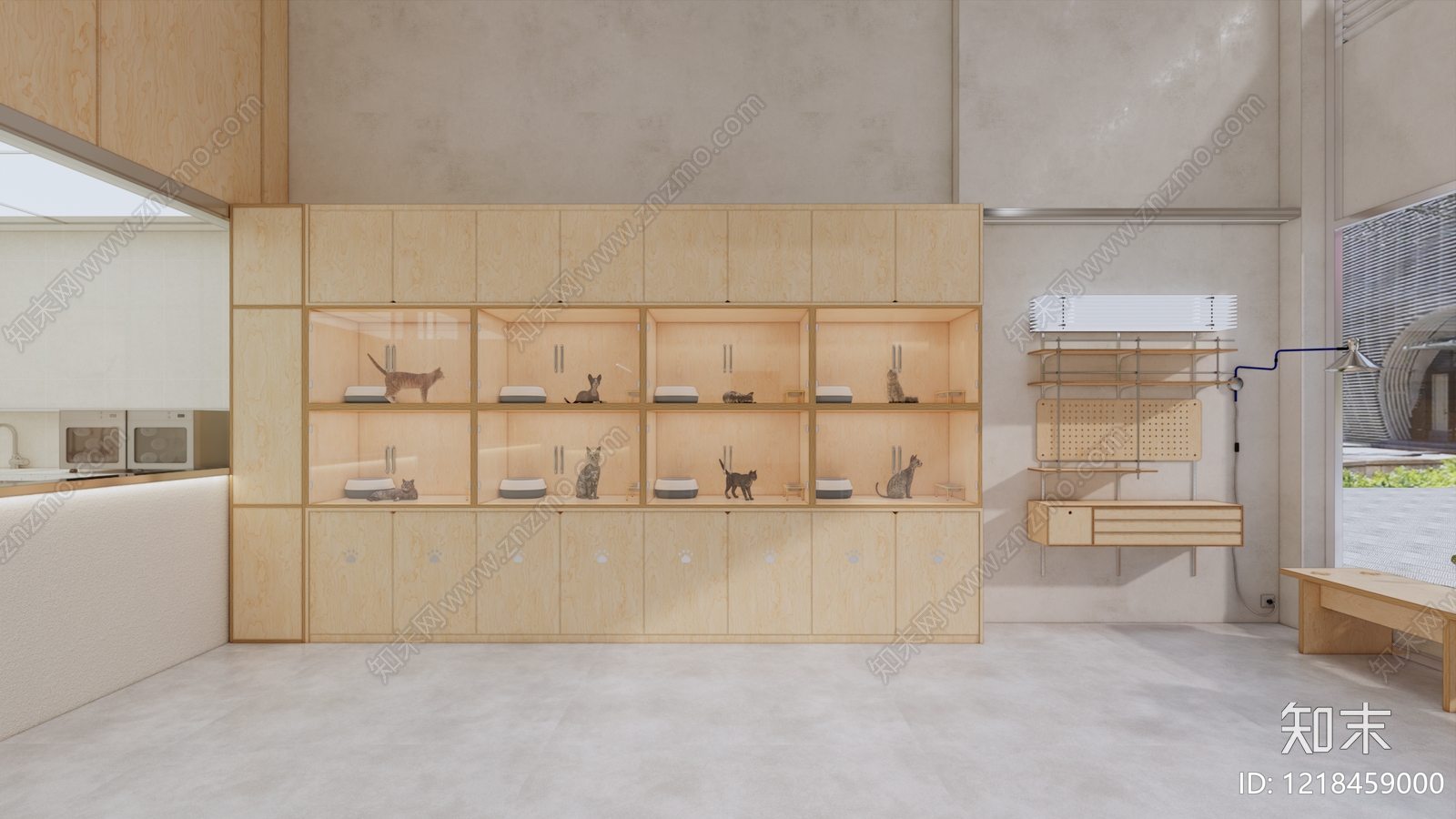 原木极简宠物店SU模型下载【ID:1218459000】
