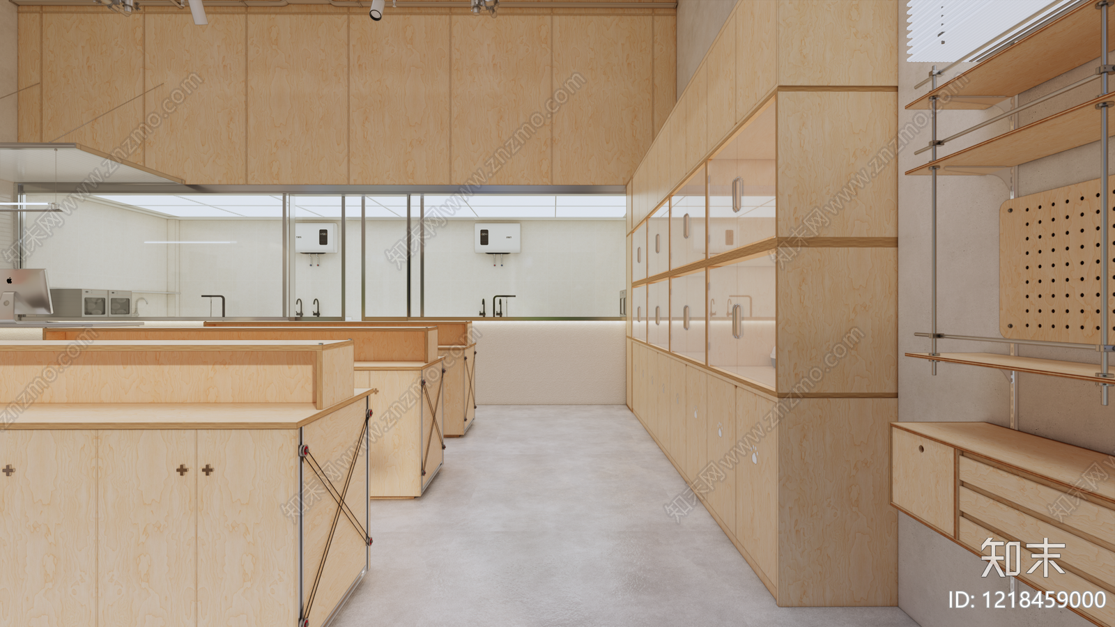 原木极简宠物店SU模型下载【ID:1218459000】
