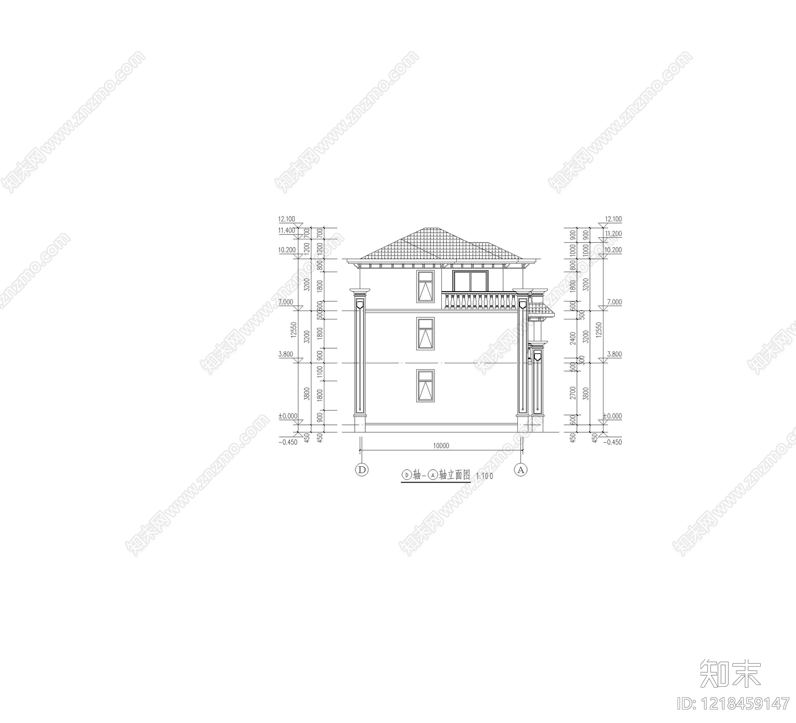 别墅建筑cad施工图下载【ID:1218459147】