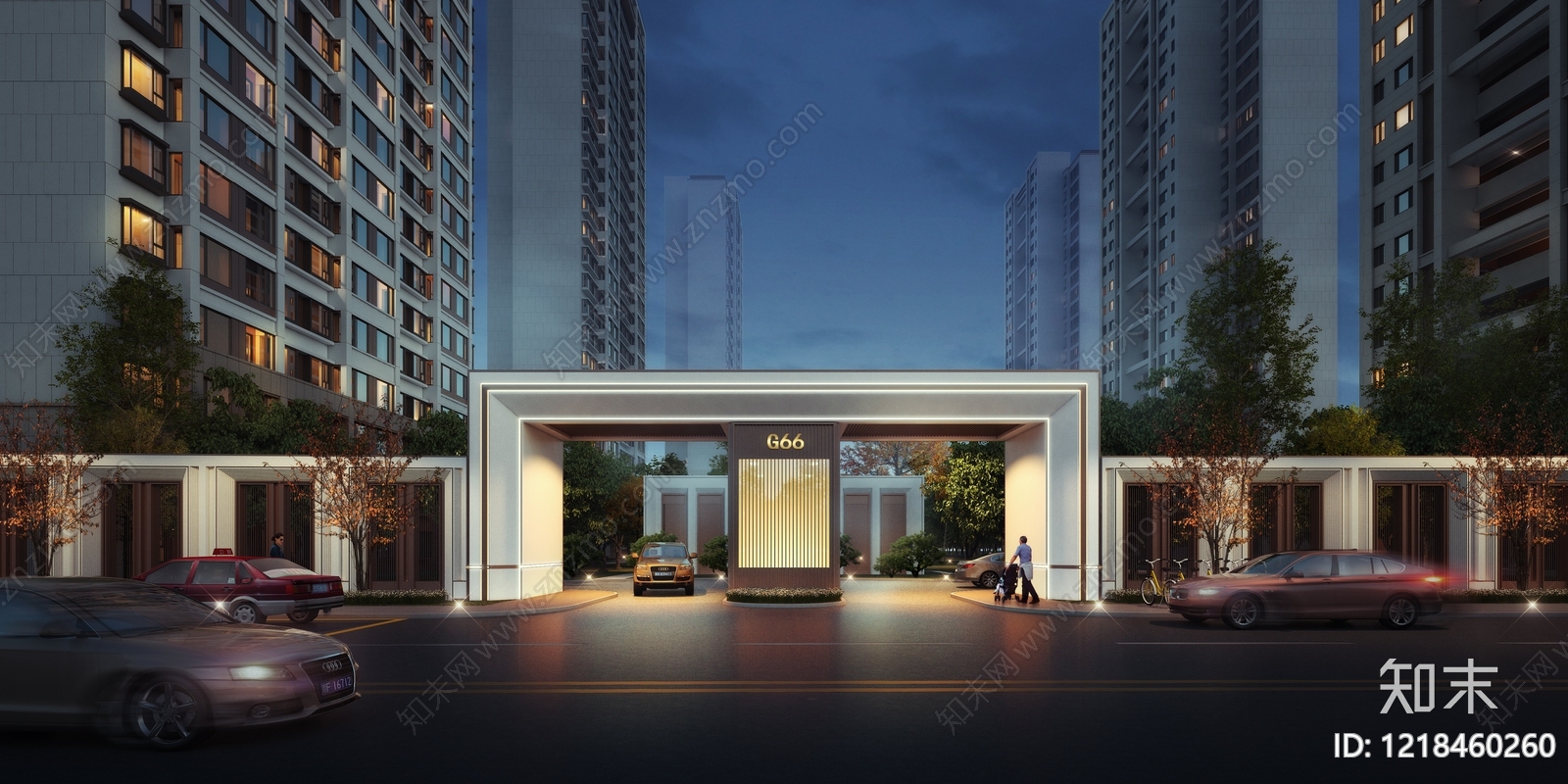 现代主义小高层住宅楼SU模型下载【ID:1218460260】