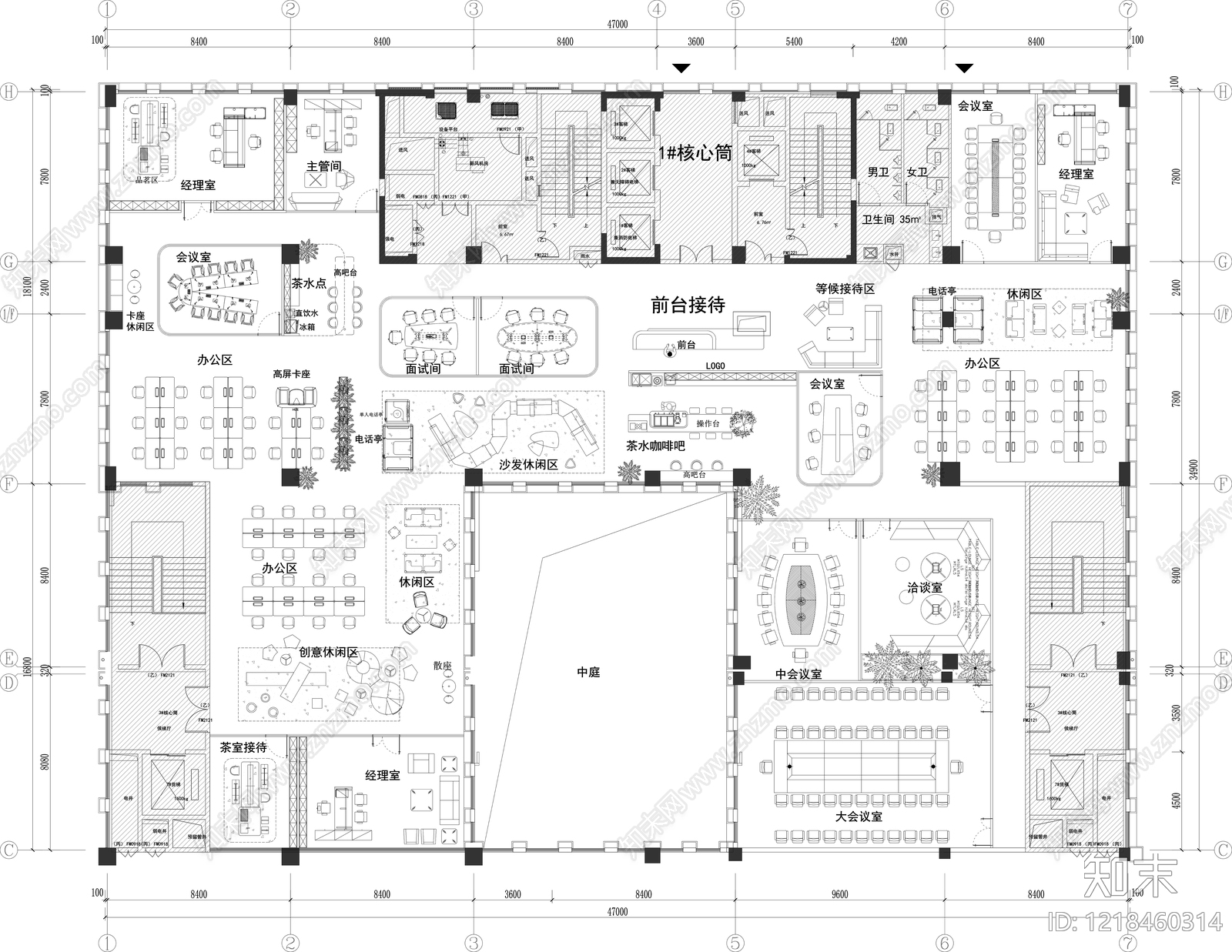 整体办公空间CAD图纸