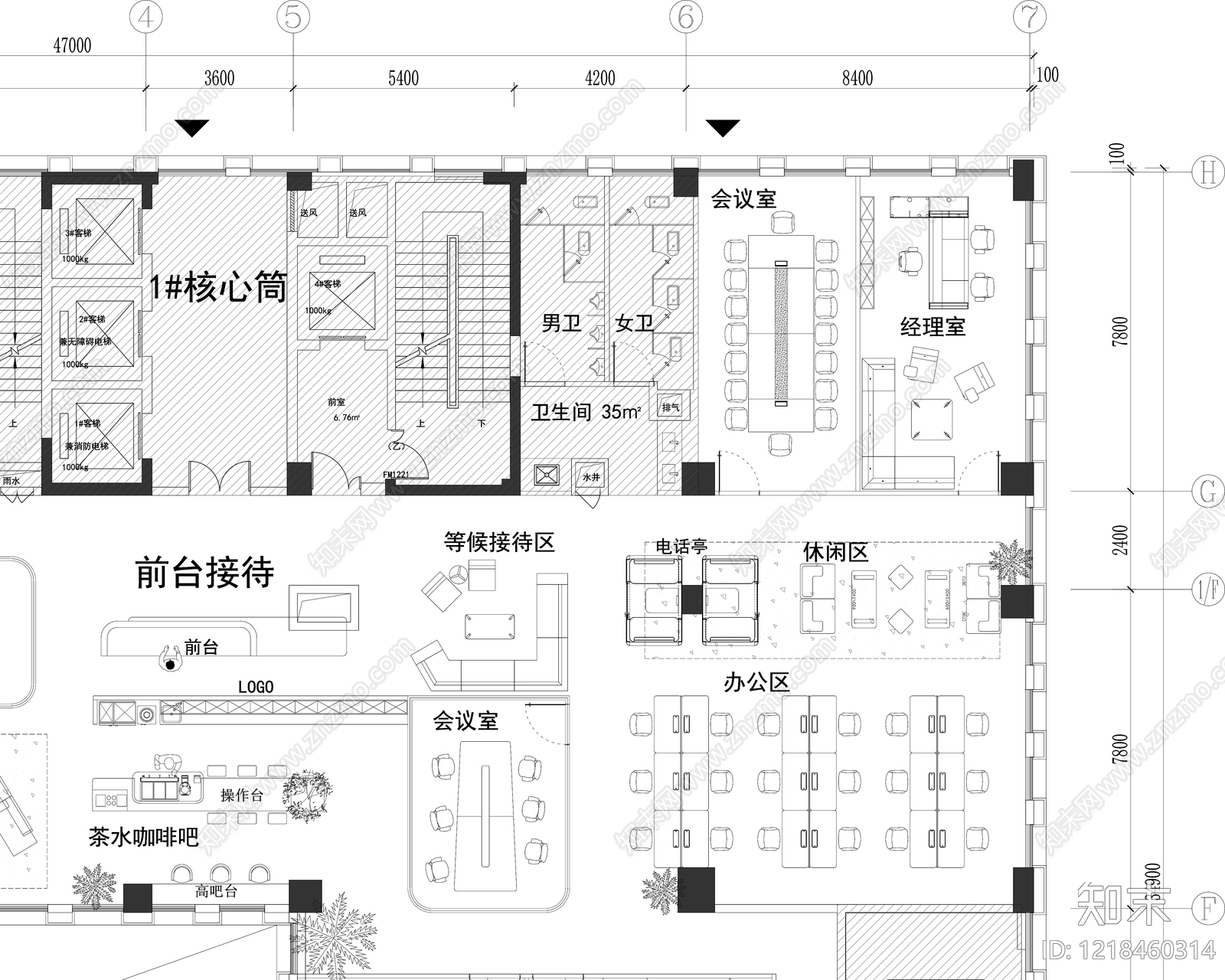 整体办公空间cad施工图下载【ID:1218460314】