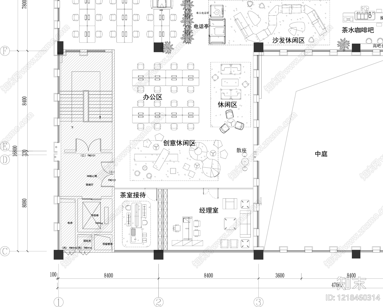 整体办公空间cad施工图下载【ID:1218460314】