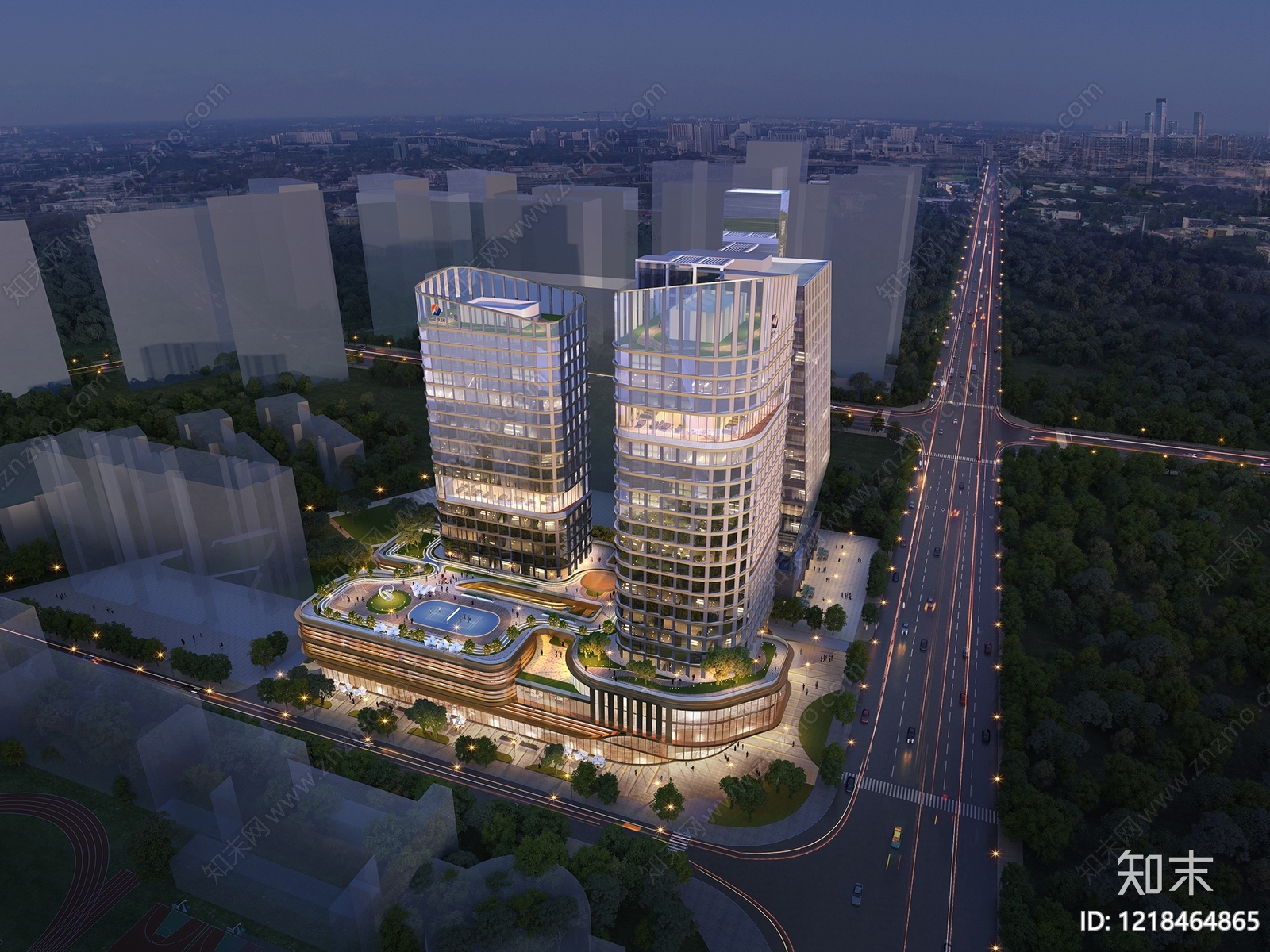 现代主义商业综合体3D模型下载【ID:1218464865】