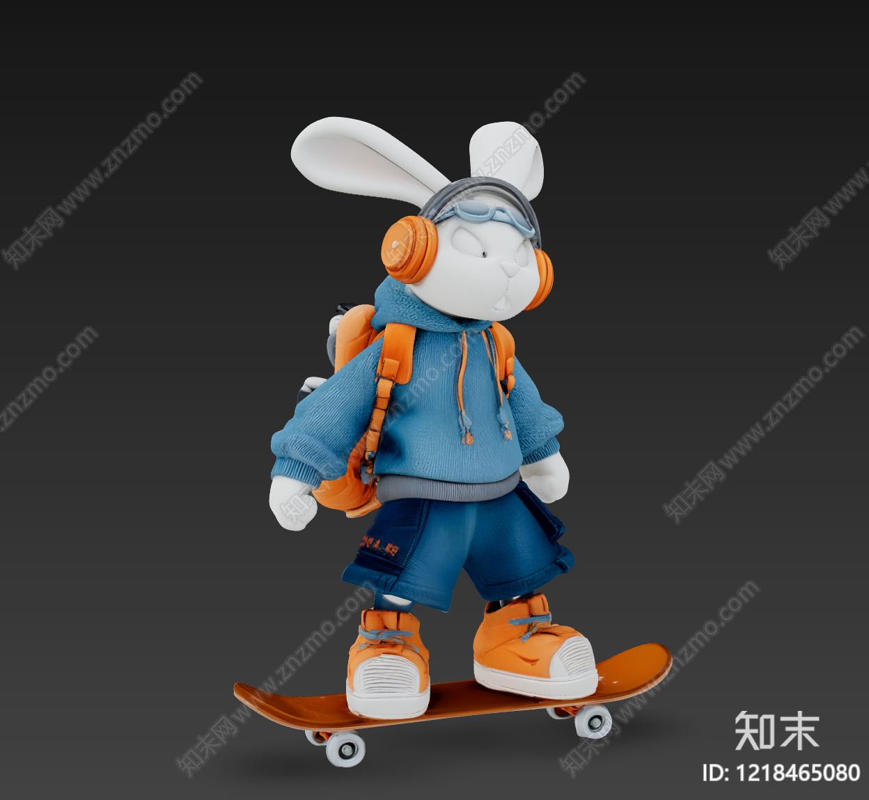 潮玩卡通虚拟人物3D模型渲染效果图