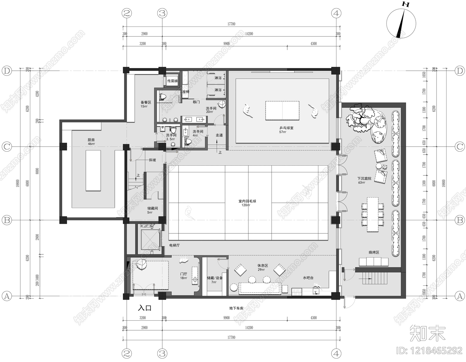 会所cad施工图下载【ID:1218465292】
