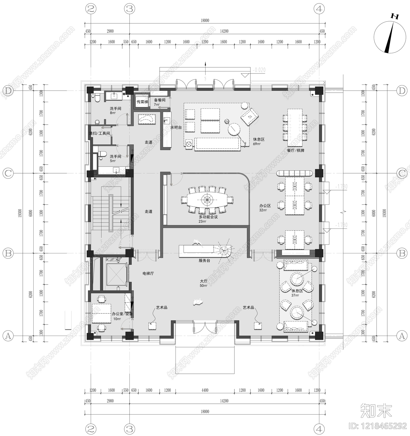会所cad施工图下载【ID:1218465292】