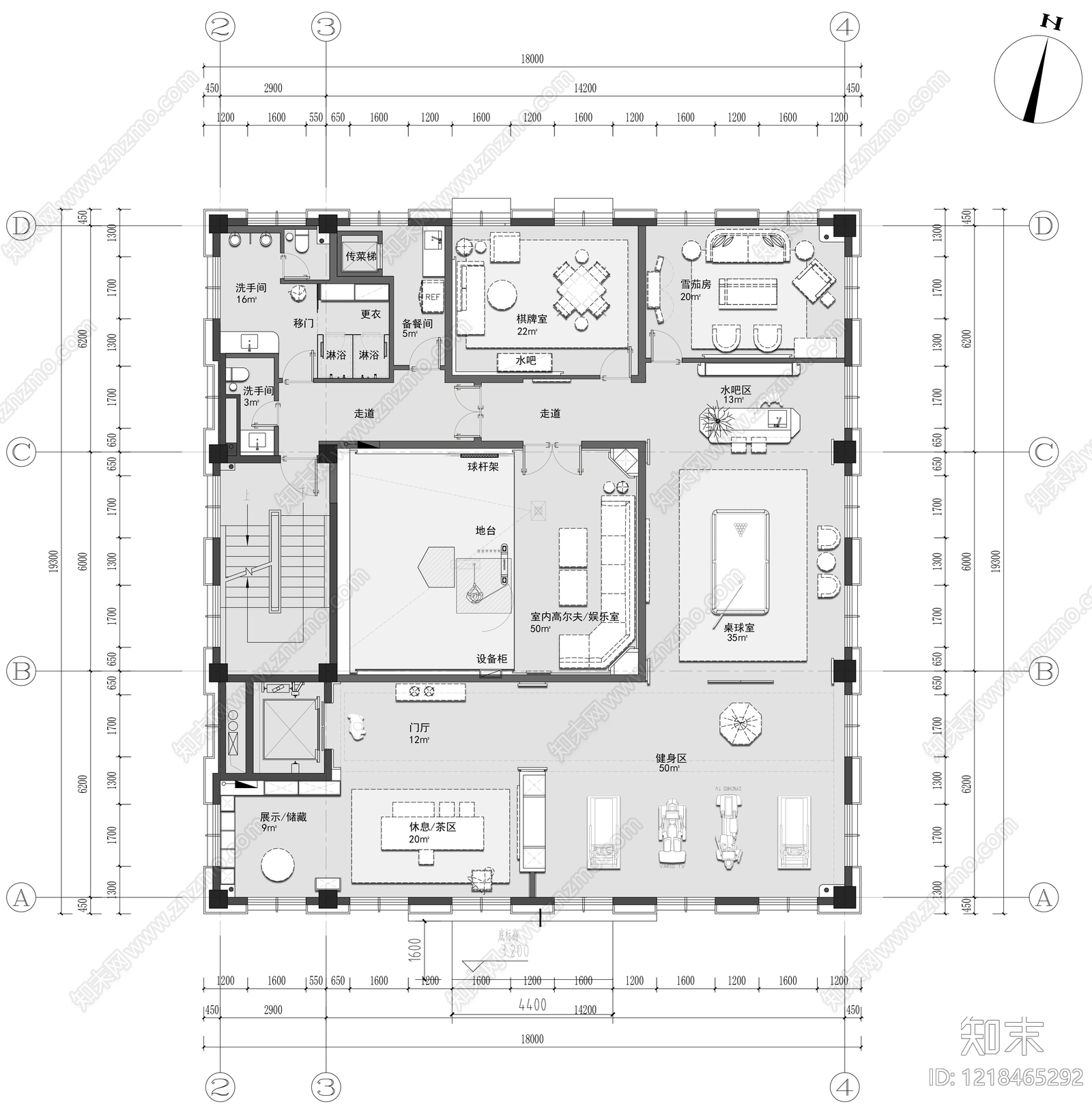 会所cad施工图下载【ID:1218465292】
