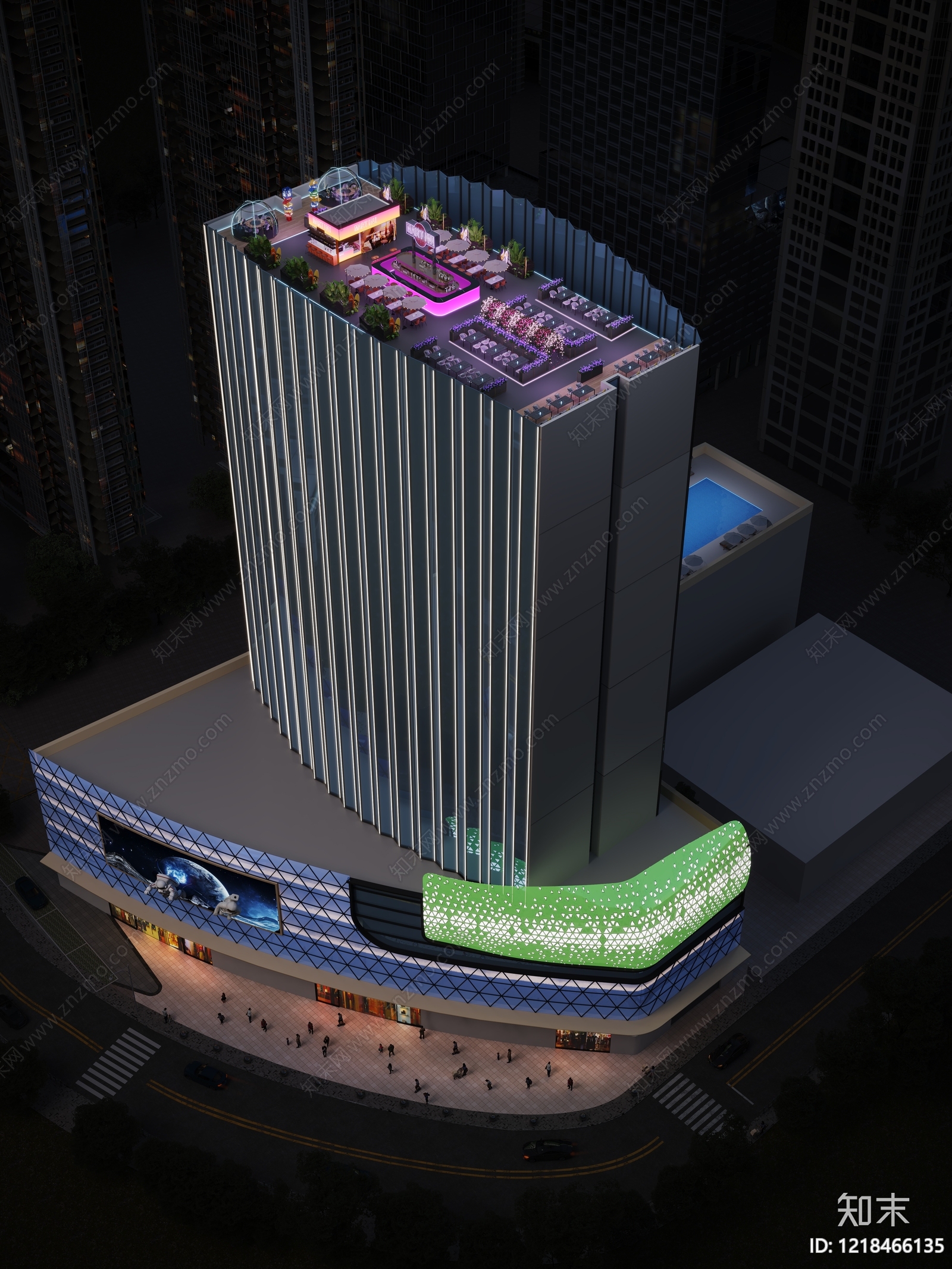 现代主义商业综合体3D模型下载【ID:1218466135】