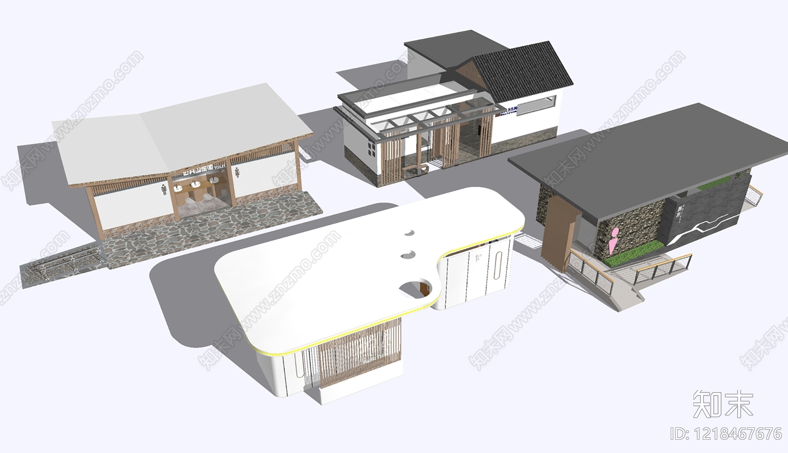 新中式小公建SU模型下载【ID:1218467676】
