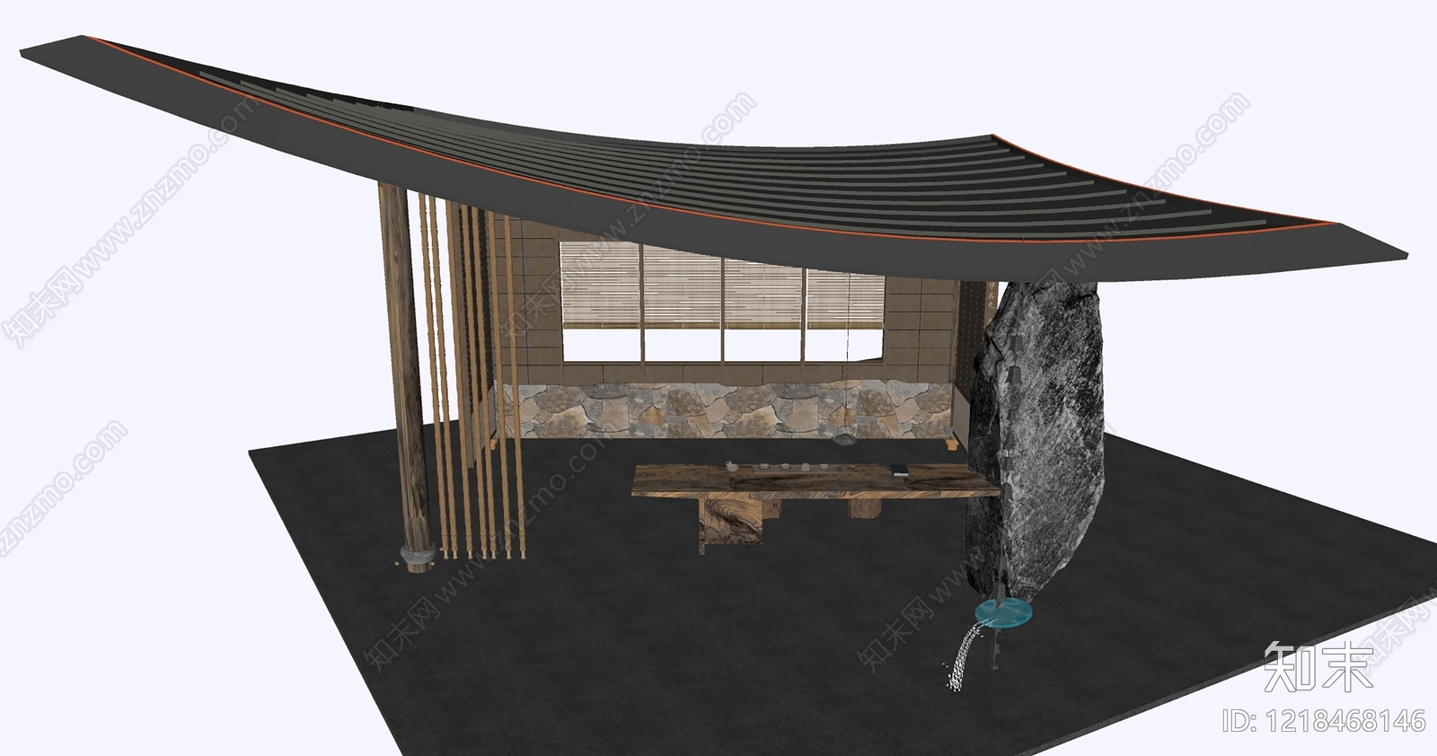 新中式小公建SU模型下载【ID:1218468146】
