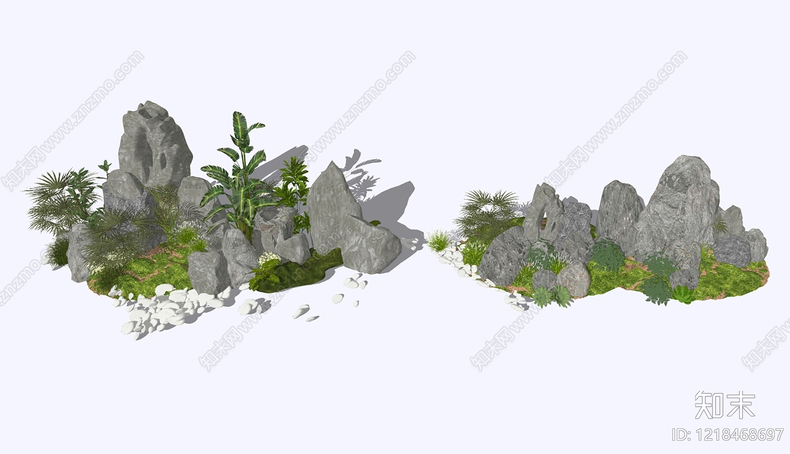 新中式景观景观石SU模型下载【ID:1218468697】