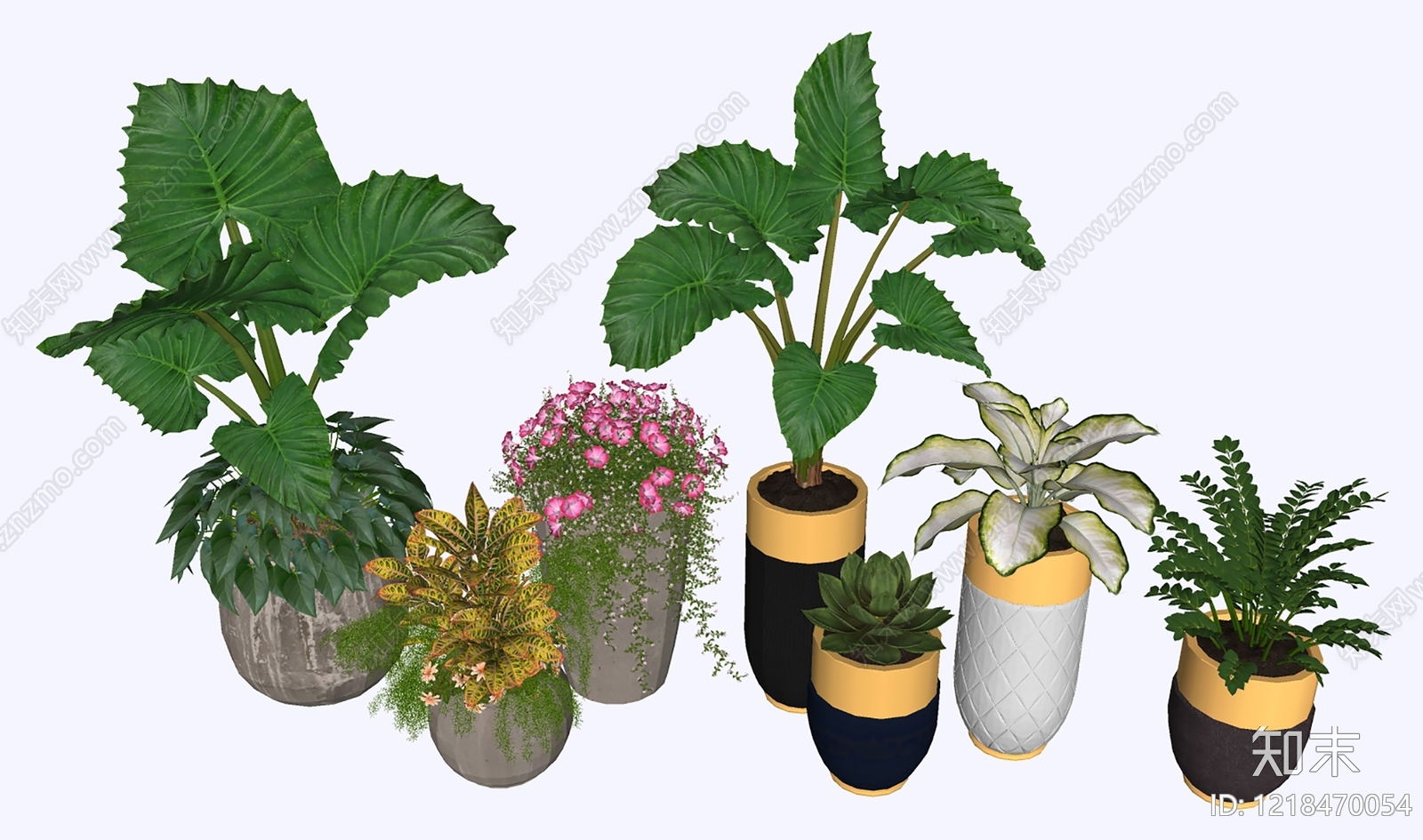 现代简约盆栽SU模型下载【ID:1218470054】