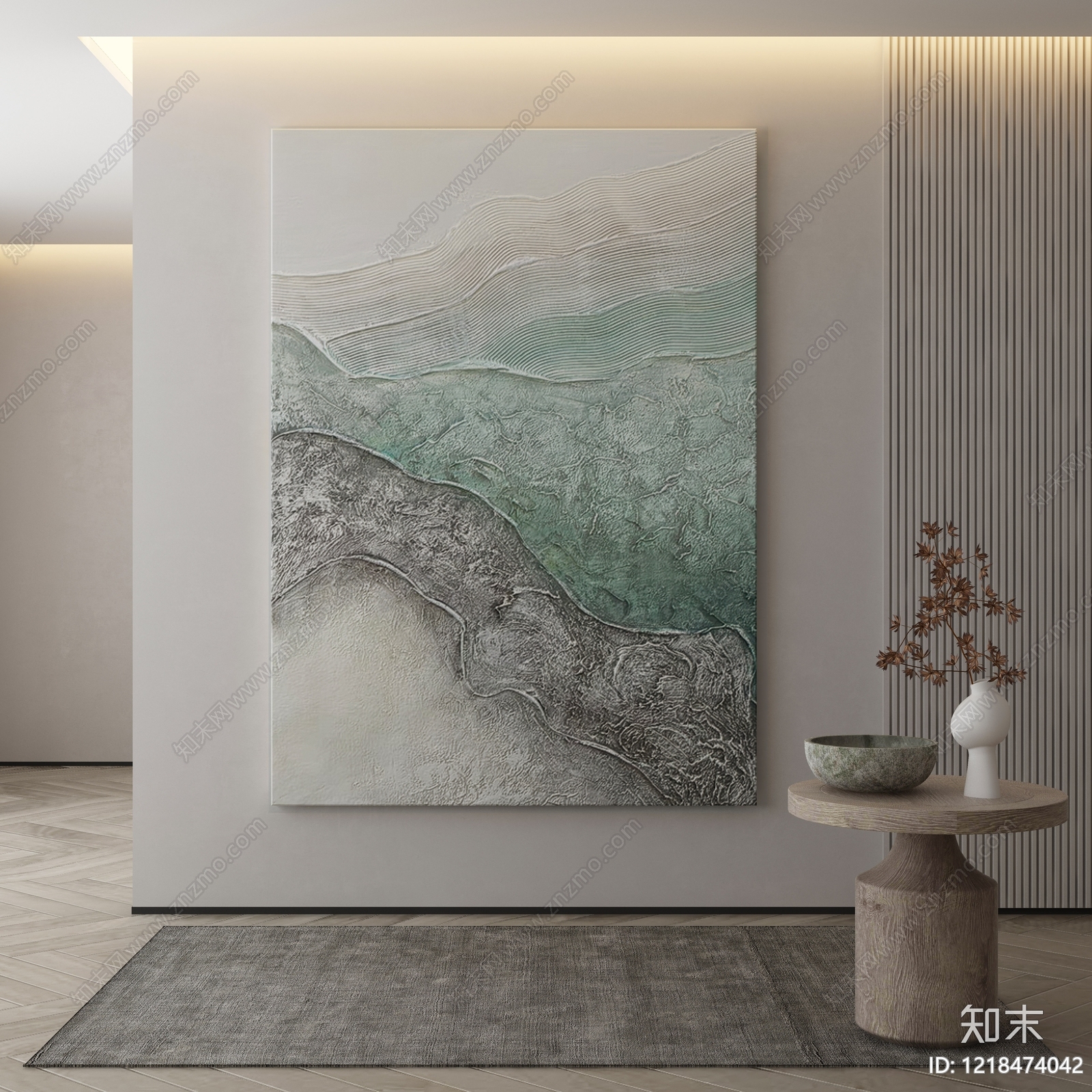极简玄关3D模型渲染效果图