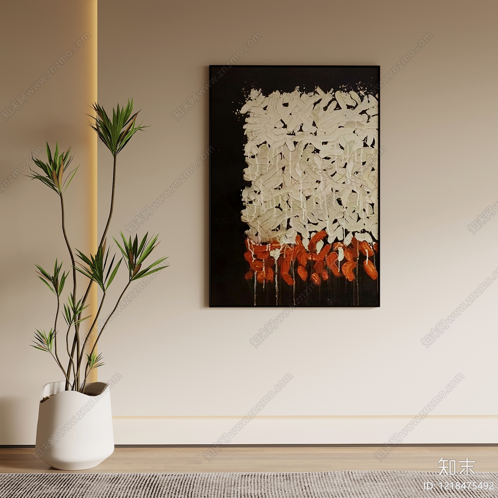 现代简约家居客厅3D模型下载【ID:1218475492】