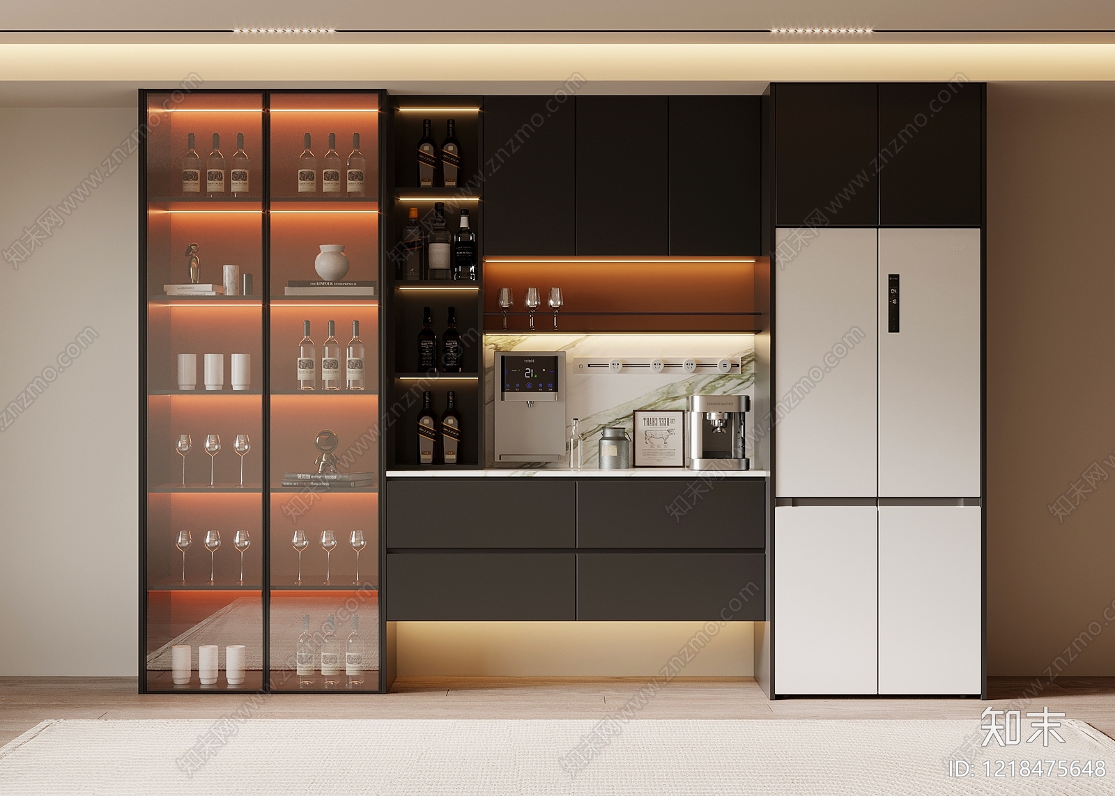 现代简约酒柜3D模型下载【ID:1218475648】