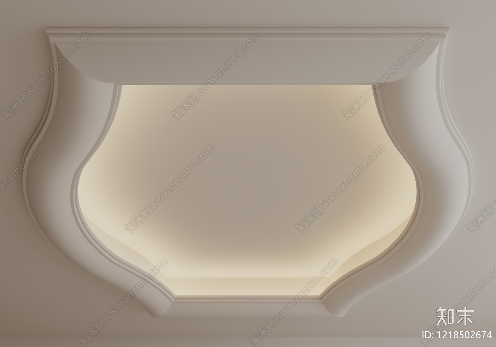 奶油风吊顶3D模型下载【ID:1218502674】