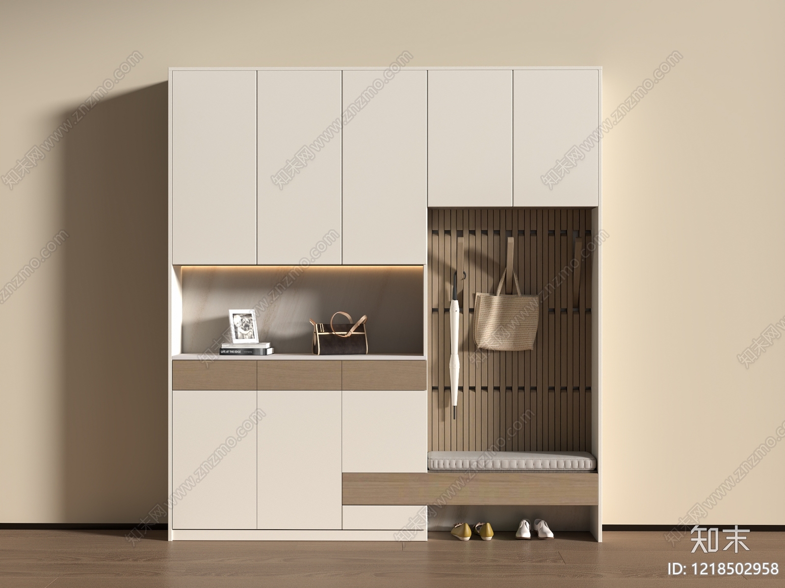 现代简约鞋柜3D模型下载【ID:1218502958】