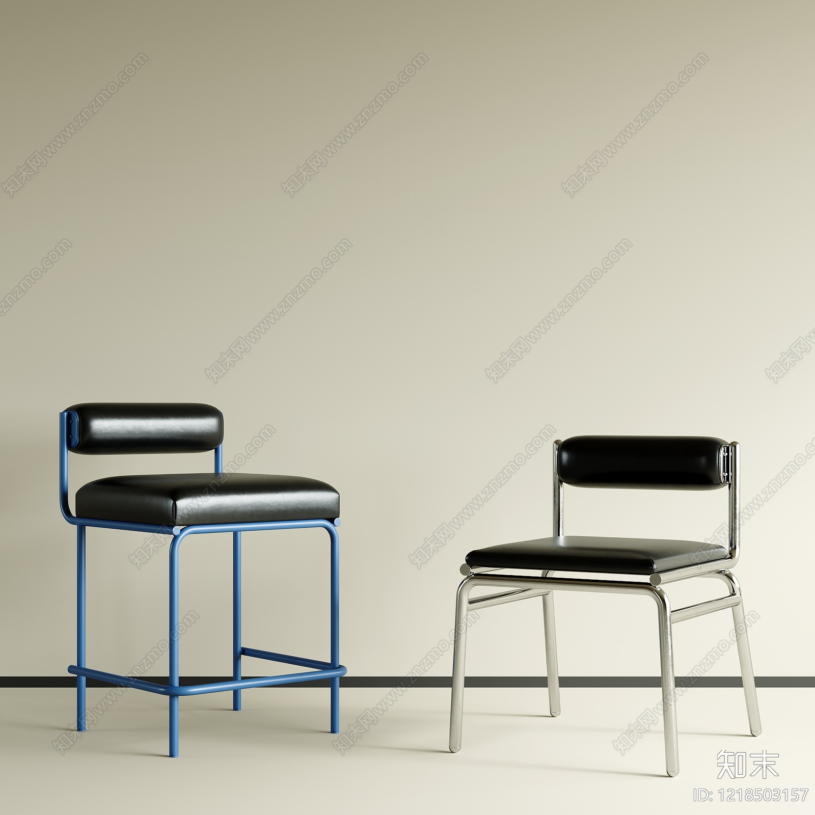现代简约吧椅3D模型下载【ID:1218503157】