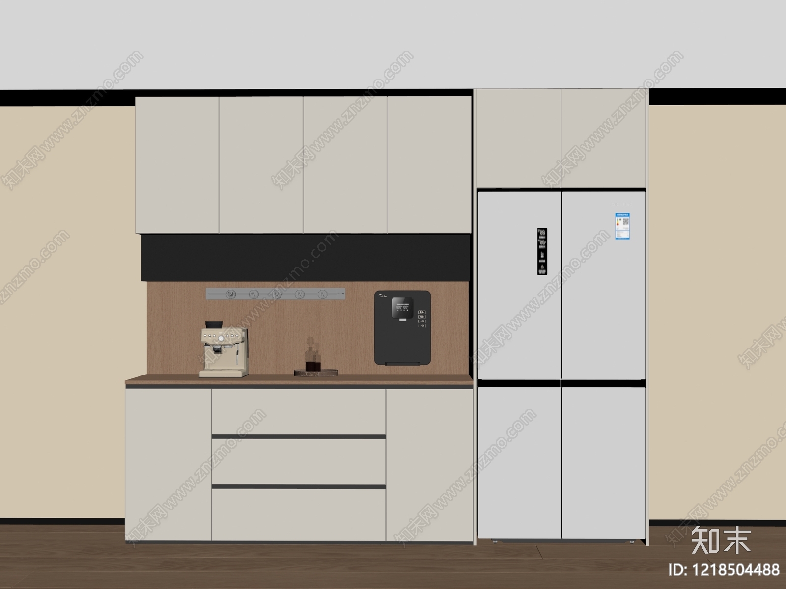 现代简约餐边柜SU模型下载【ID:1218504488】