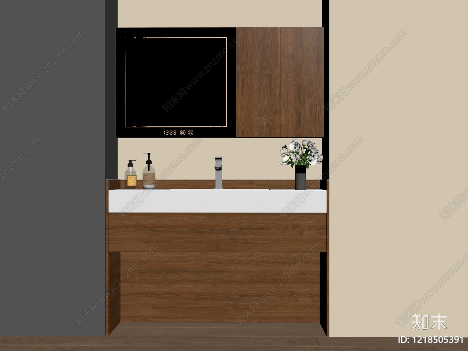 现代简约浴室柜SU模型下载【ID:1218505391】