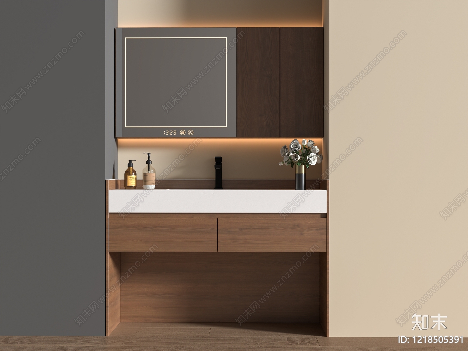 现代简约浴室柜SU模型下载【ID:1218505391】