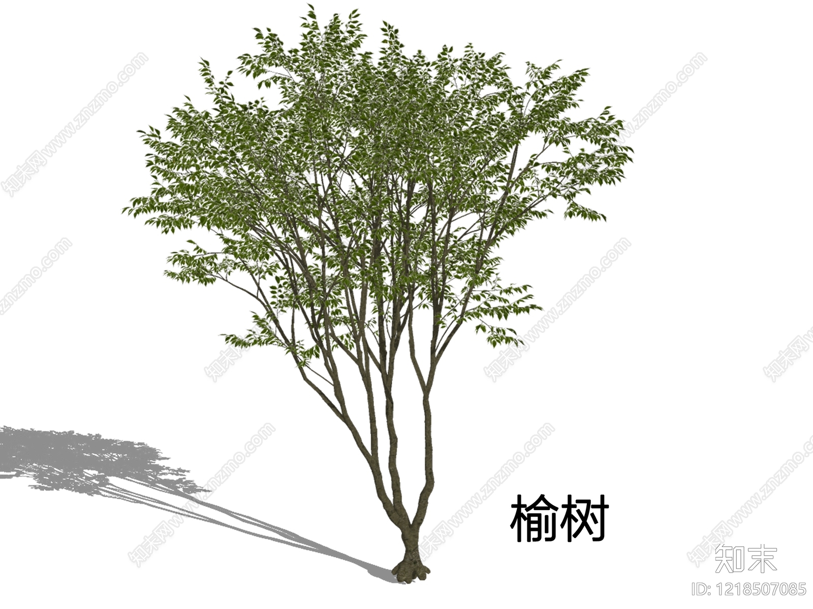 新中式景观乔木SU模型下载【ID:1218507085】