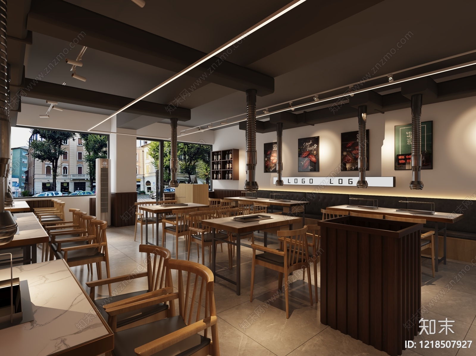 现代简约烤肉店3D模型下载【ID:1218507927】