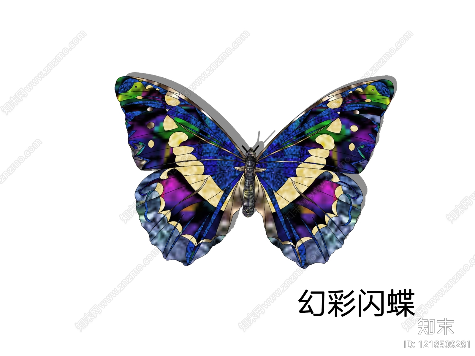 彩绘玻璃风飞行动物SU模型下载【ID:1218509281】