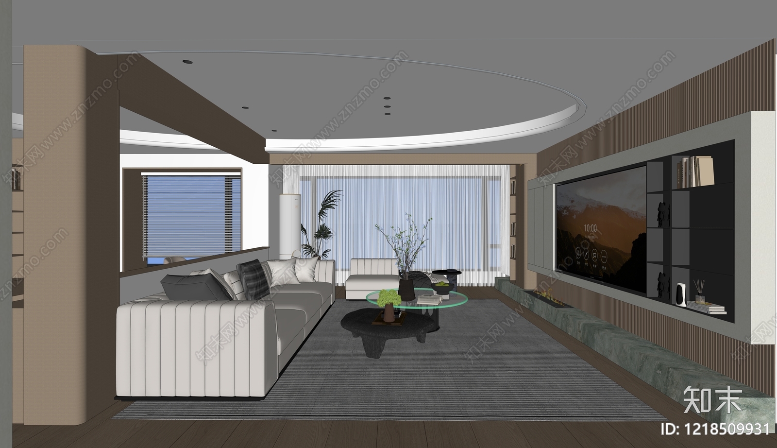 现代家居客厅SU模型下载【ID:1218509931】