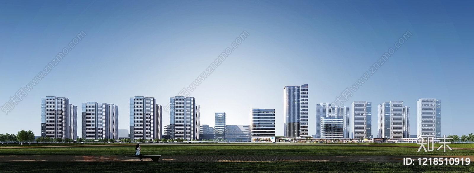 现代主义人才公寓3D模型渲染效果图