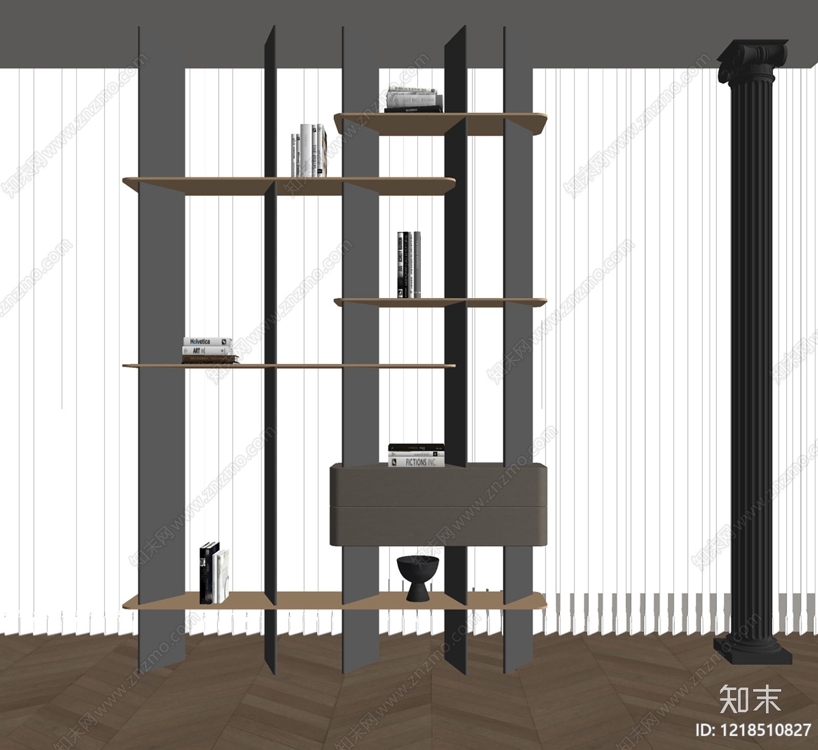 意式极简书架SU模型下载【ID:1218510827】