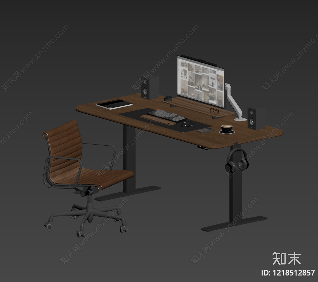 现代简约办公桌椅3D模型下载【ID:1218512857】