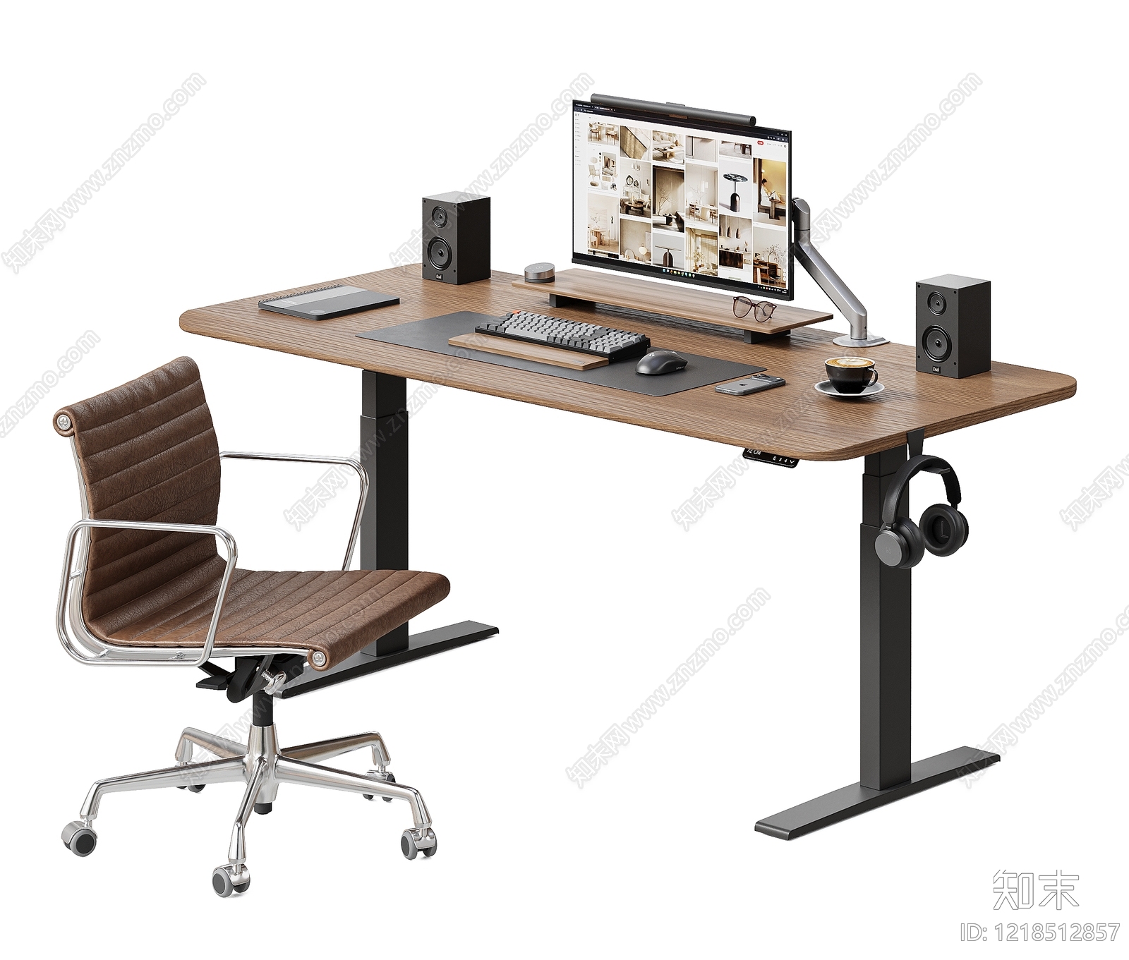 现代简约办公桌椅3D模型下载【ID:1218512857】