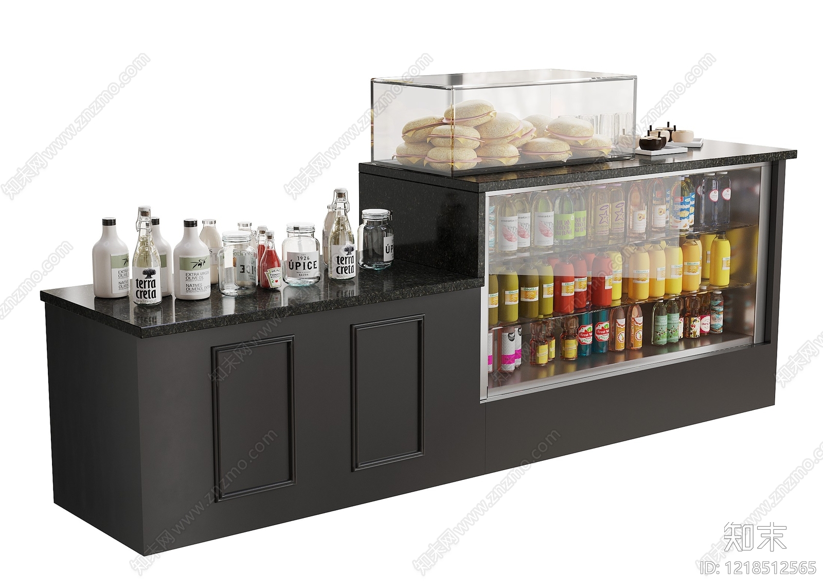 现代简约收银台3D模型渲染效果图
