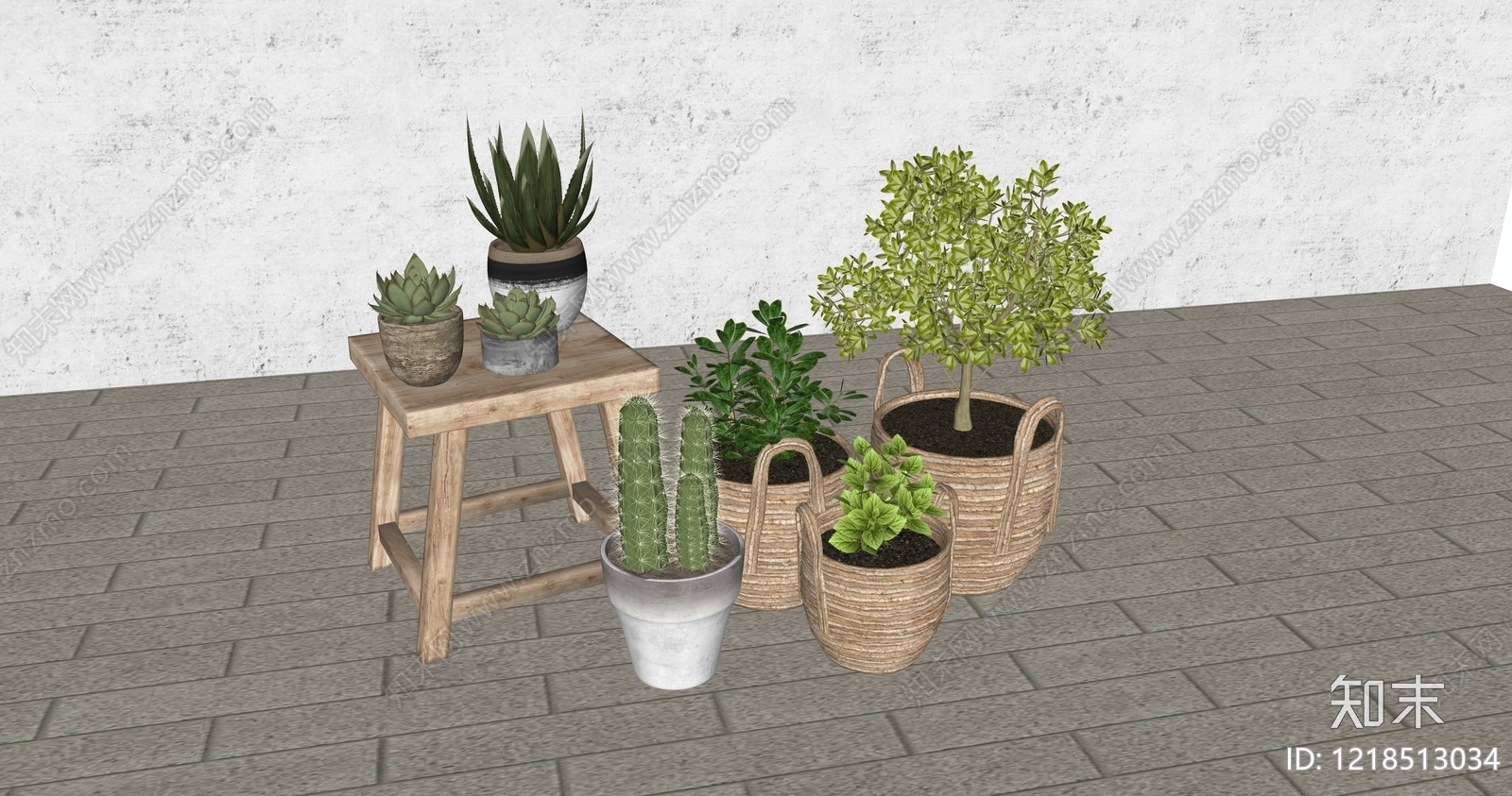 北欧盆栽SU模型下载【ID:1218513034】