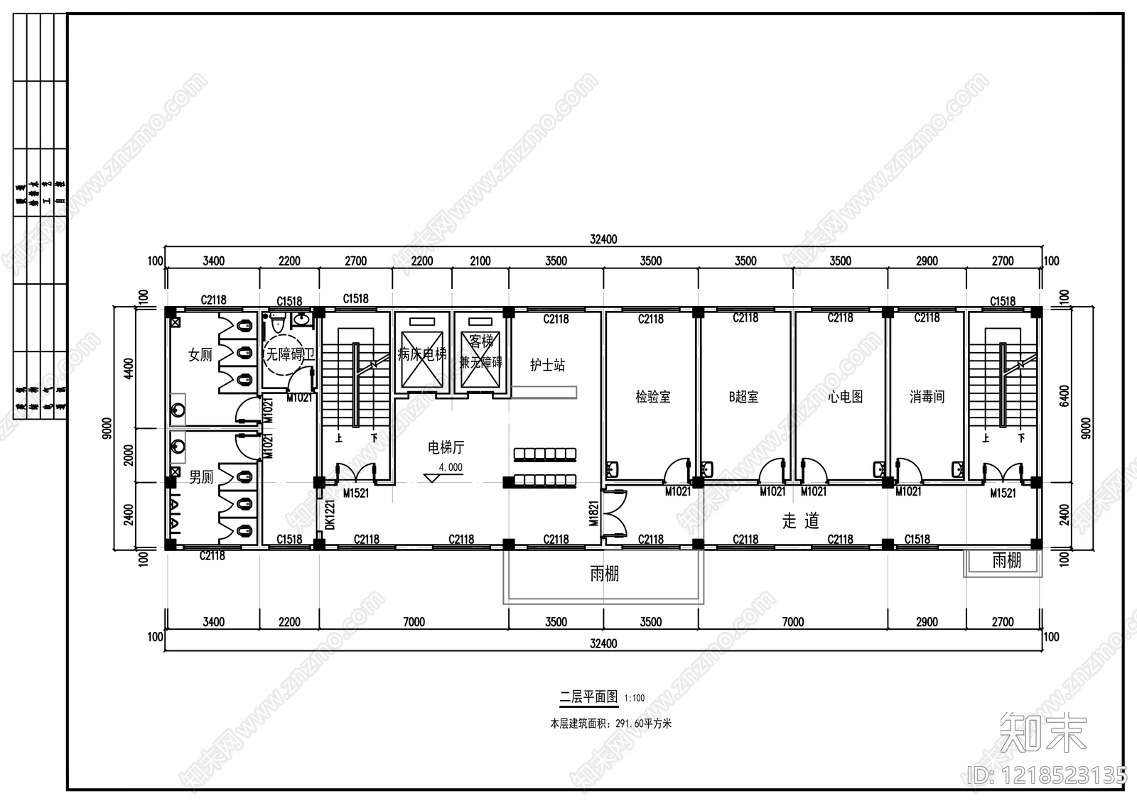 医院建筑cad施工图下载【ID:1218523135】