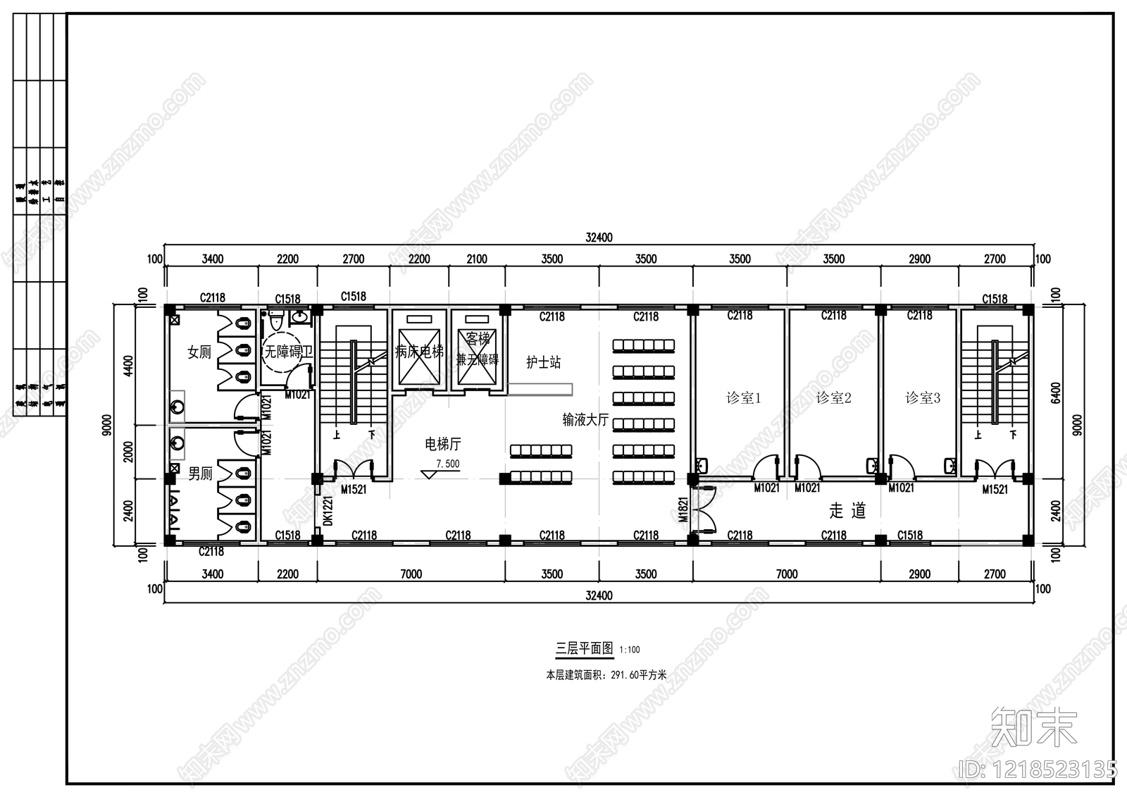 医院建筑cad施工图下载【ID:1218523135】