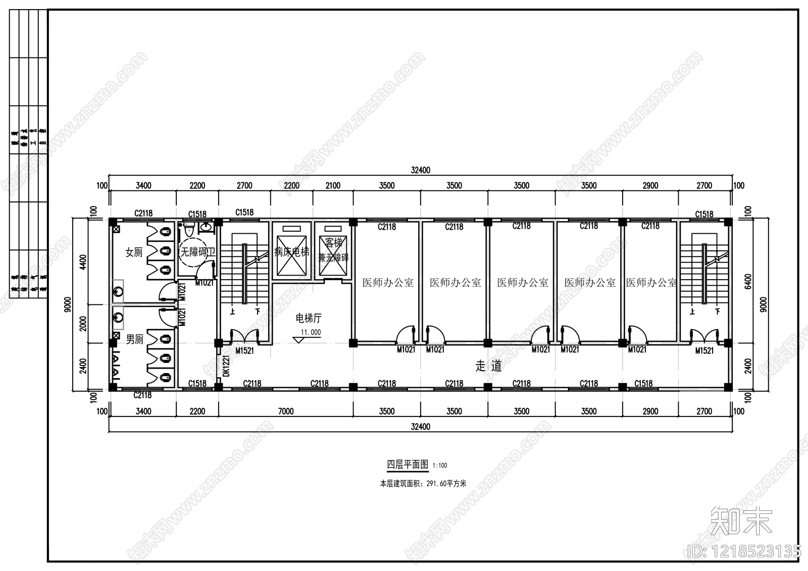 医院建筑cad施工图下载【ID:1218523135】