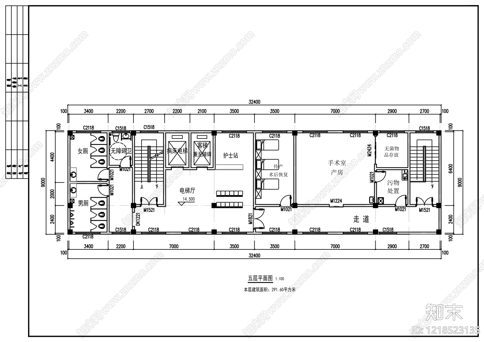 医院建筑cad施工图下载【ID:1218523135】