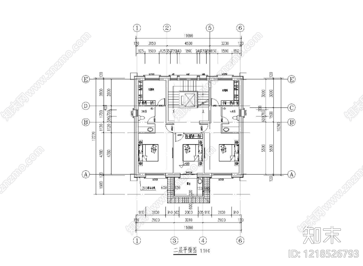 别墅建筑cad施工图下载【ID:1218526793】