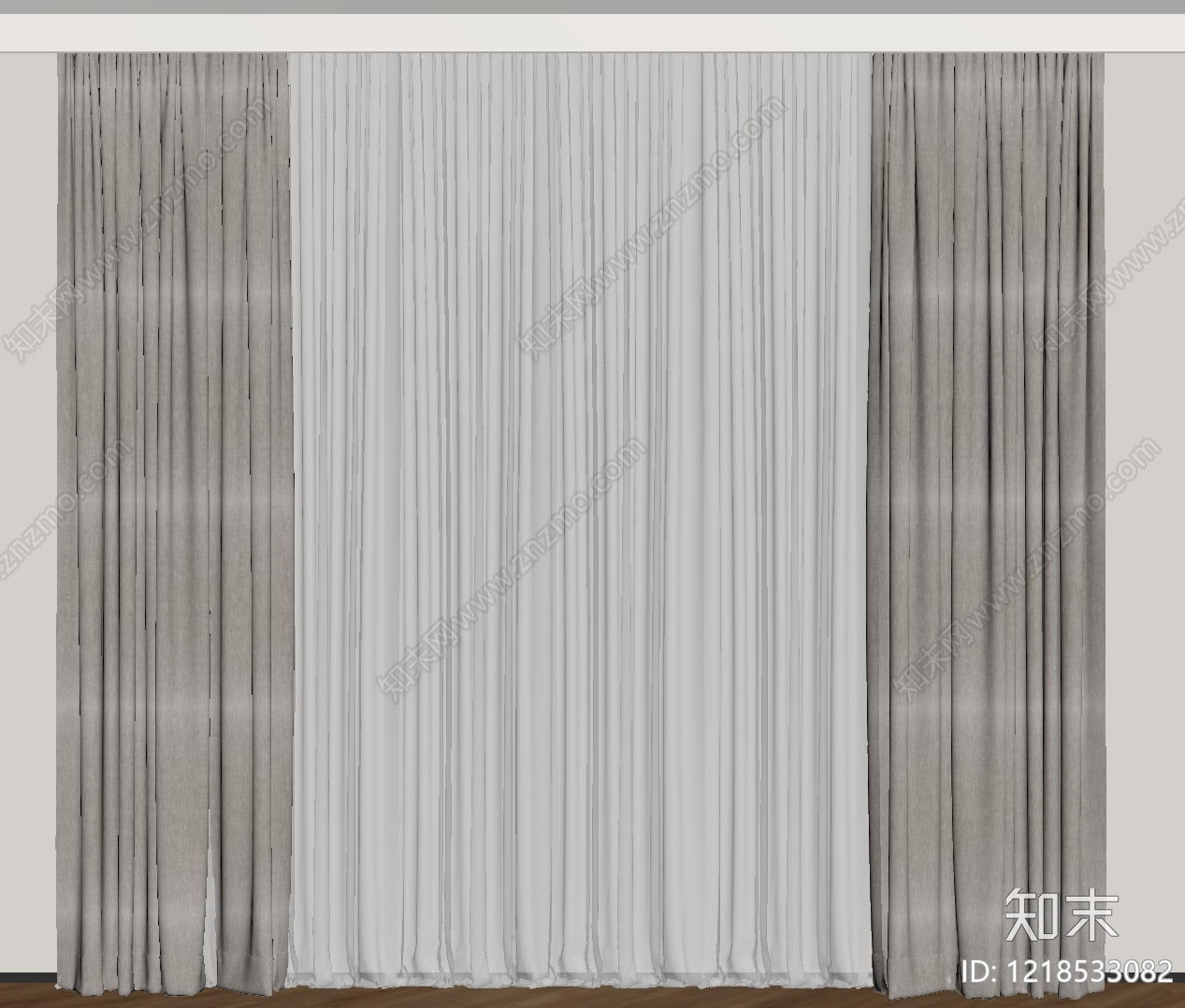 极简窗帘SU模型下载【ID:1218533082】